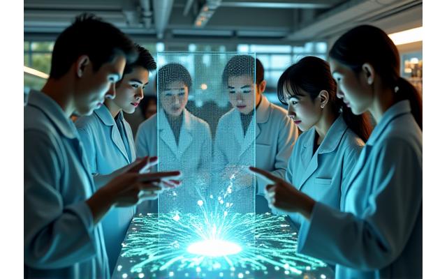 研究室でデータ分析を行う研究者たち