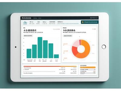タブレット上で動作するエネルギーコスト削減シミュレーションツールのスクリーンショット、棒グラフと円グラフ