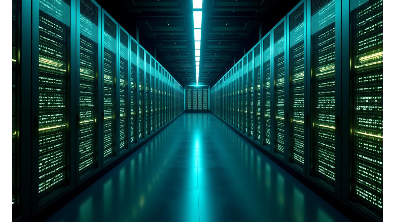 堅牢なデータセンターとセキュリティシステムが個人情報を守るイメージ